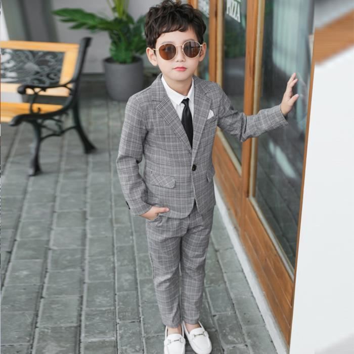 Costume Garçon d'Honneur Costume Enfant Tuxedo Suit pour Mariage Cérémonie  Anniversaire Soirée Bal,Gris-2 pièces Gris-2 pièces - Cdiscount  Prêt-à-Porter