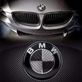 Kit 7 pcs BMW Logo/ Embleme/ Badge Carbone Noir et Blanc  82mm + 82mm-3