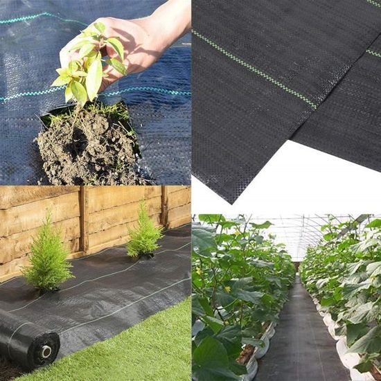 Toile de Paillage Couverture de Sol 4mx25M Contre les Mauvaises Herbes Bâche  Perméable Protection UV Haute Densité - Cdiscount Jardin