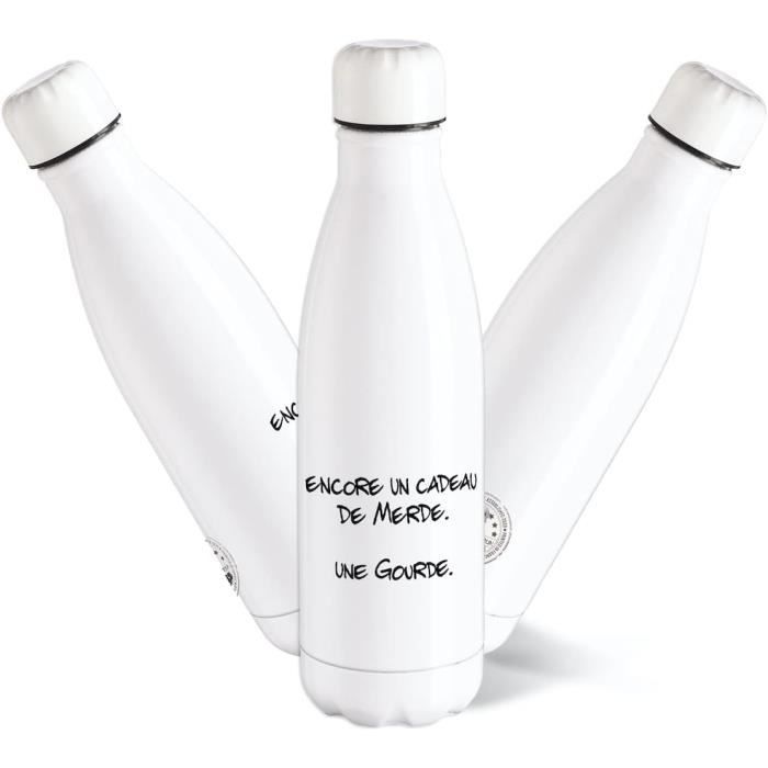 Gourde Aluminium 500 Ml Avec Tétine – Humour – Mousqueton Inclus – Réutilisable écologique – Idée Cadeau Original France