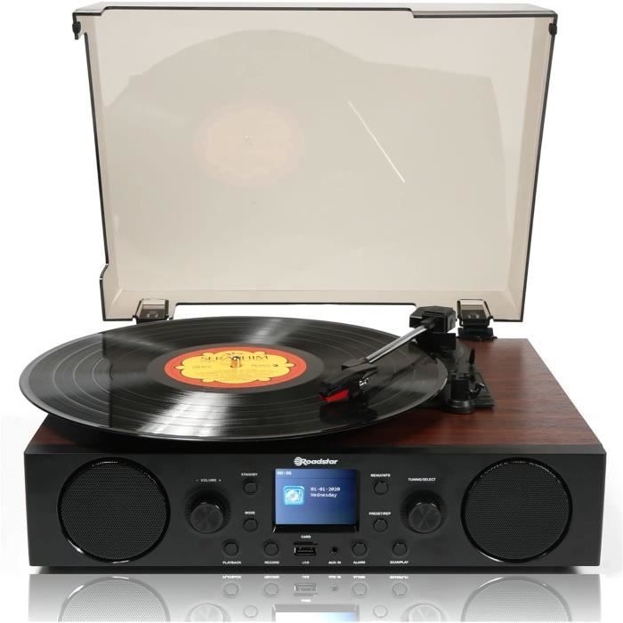 Platine Vinyle 10 En 1 ORCC – Lecture 33/45/78 Tr/min, CD/USB/SD/Bluetooth/Radio FM-AM – Avec Carte Cadeau - 7