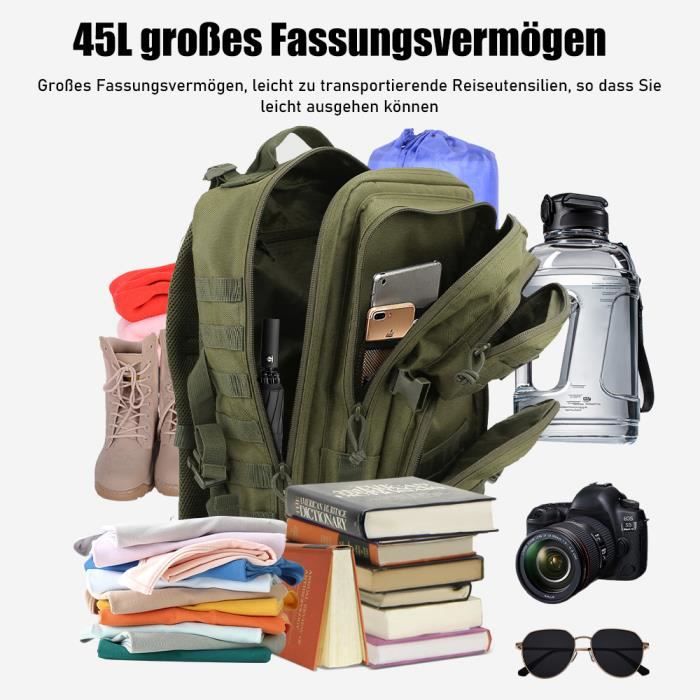 Kit de survie d'urgence – 22 en 1 Équipement d'extérieur Bushcraft – Pochette tactique Molle
