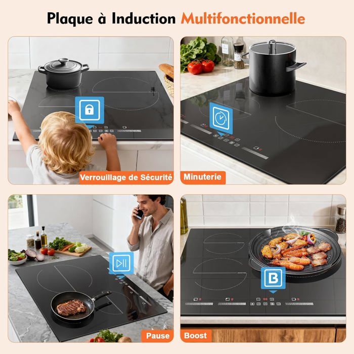 Plaque induction encastrable SUTEO 3 feux 60 cm Fonction Boost — free download