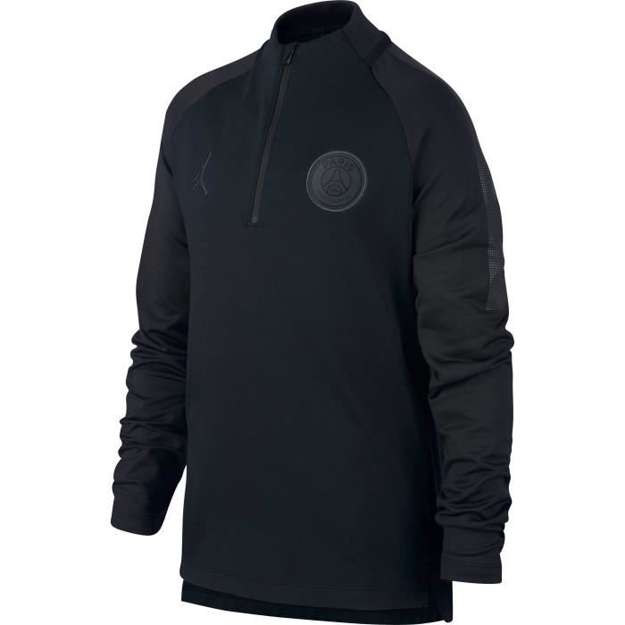 NIKE Maillot 1/2 Zip PSG Dril Top 3Rd Ext Jr 18 - Noir