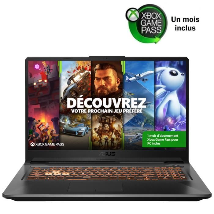 PC Portable Gamer ASUS A17-TUF706IU-H7282T 17'' - Ryzen R5-4600H - 120 Hz - RAM 8 Go - GTX 1660Ti 6Go - Stockage 512Go SSD - W10