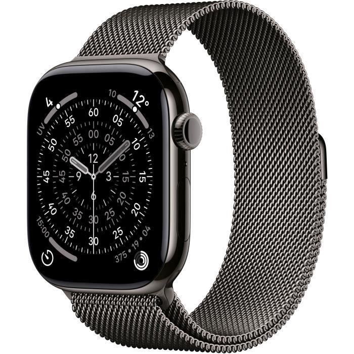Apple Watch Series 11 GPS + Cellular - 46mm - Boîtier Slate Titanium - Bracelet Slate Milanese Loop - M/L