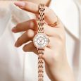 Montres femmes marque de Luxe 2021 diamants bracelet elegant quartz étanche acier or rose bijoux montre femme Jolie-0