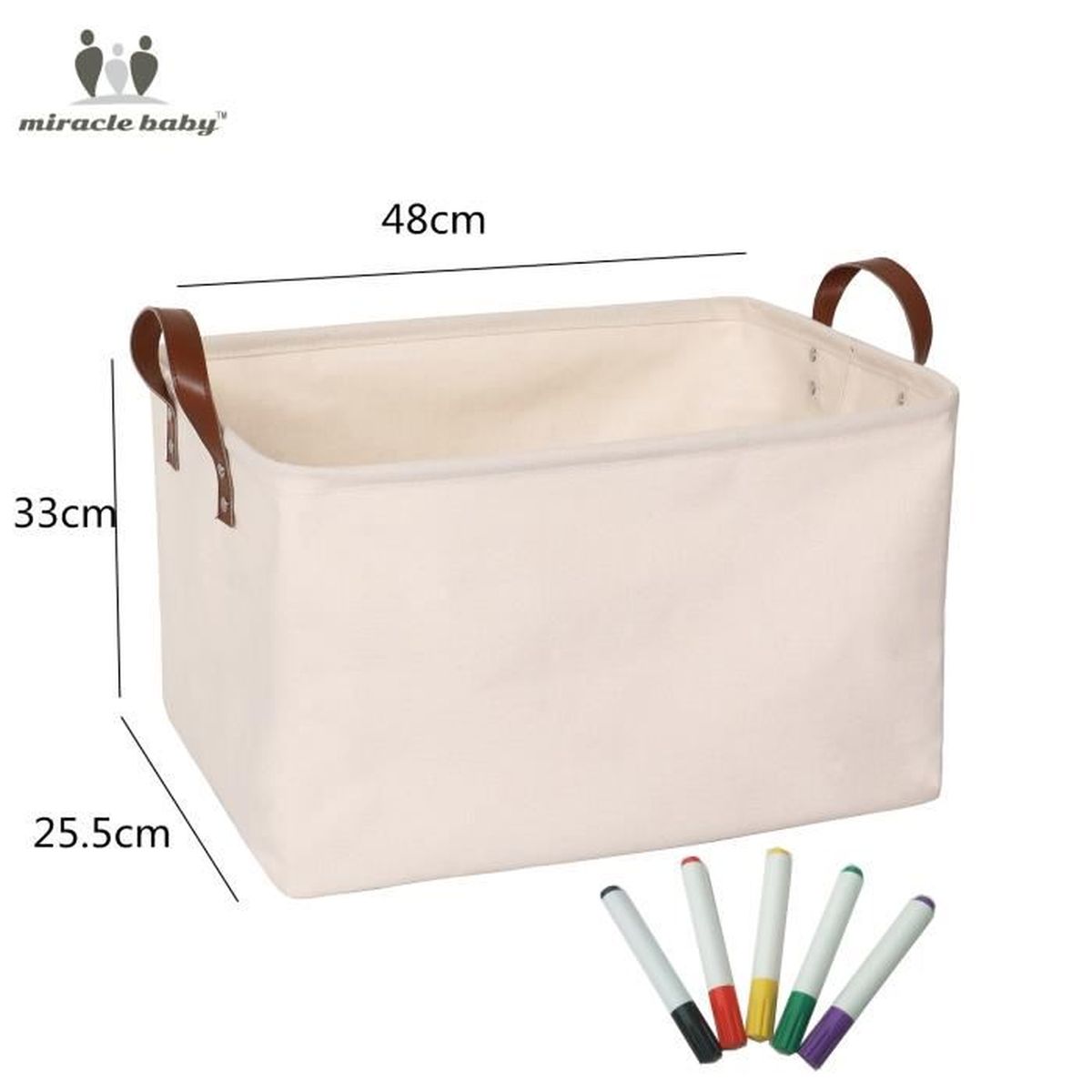 Panier De Rangement Pour Bebe Etanche Avec Poignee Panier Rangement Rectangulaire 43 33 25 5 Cm Blanc Cdiscount Puericulture Eveil Bebe