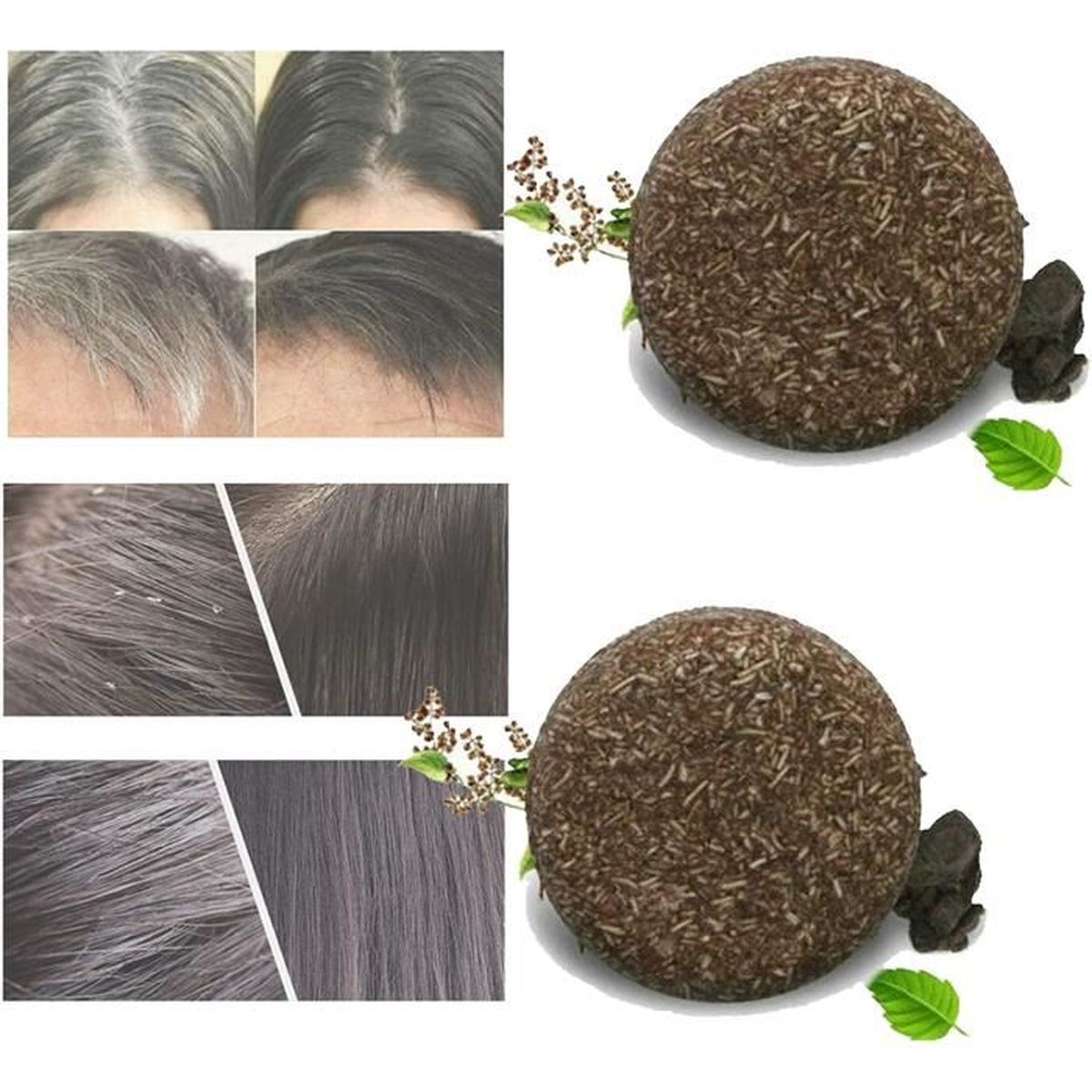 Organic Grey Reverse Shampoo Bar, Essence Hair Darkening Shampoo Soap