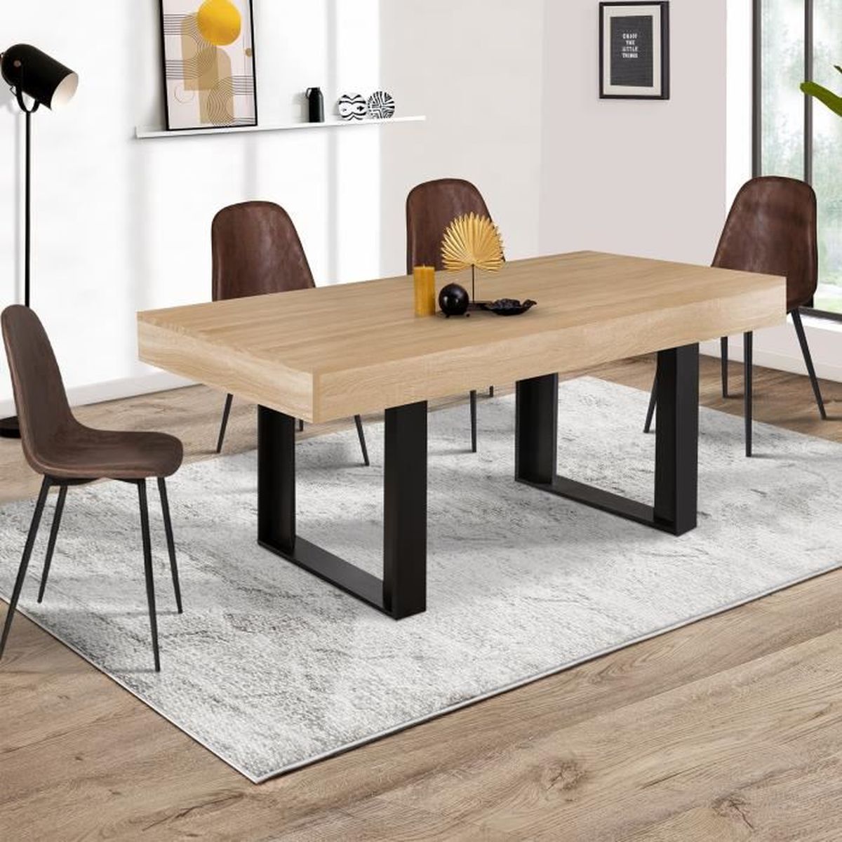 Table de salle à manger en bois de hêtre 80 × 77 × 70 cm Premium Non toxique Respectueux de lenvironnement Durable Style moderne Table de salle à manger pour cuisine salon 