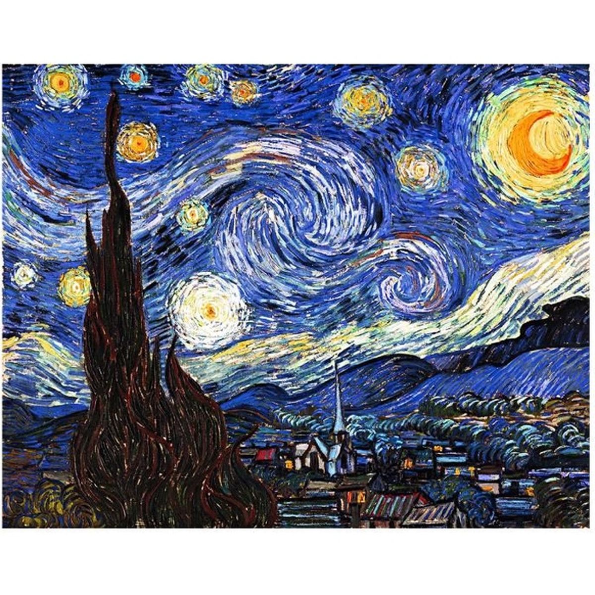 Van Gogh Tableau Prix Legendarte - Tableau, Impression Sur Toile - Nuit Étoilée Vincent Van Gogh  cm. 50x70 - Cdiscount Maison