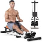 DSKEUZEEW Rameur à Résistance Réglable - Rameur d'appartement - avec Écran LCD et 12 Niveaux de résistance - Noir