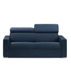 ITALIAN SPIRIT Canapé convertible EXPRESS DARWIN têtières réglables couchage 140cm matelas 16cm tissu tweed bleu nuit