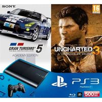 Console salon - Sony - PS3 - 320 Go - Noir - Uncharted 3 GOTY - Gran Turismo 5