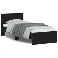 Atyhao Cadre de lit avec tête de lit noir 90x200 cm bois d'ingénierie A838625 60299