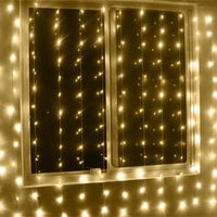 3m x 3m 300LED Rideau Lumière Guirlande Lumineuse Fée Décoration pour Jardin Soirée Mariage Noël - Blanc Chaud