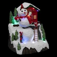 Village de Noël bonhomme de neige lumineux - Multicolore