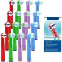 FFYAN Lot de 16 pièces brosse à dents pour enfants pour Oral B, têtes de brosse de rechange pour enfants pour brosse à dents électri