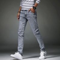 FUNMOON Jeans Hommes skinny mode tendance Élasticité Slim Pantalon crayon