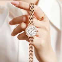 Montres femmes marque de Luxe 2021 diamants bracelet elegant quartz étanche acier or rose bijoux montre femme Jolie