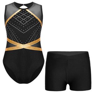 Justaucorps Danse Fille - Coton Élasthanne - Bretelles Croisées Dos - Taille 100-170 - Pour Ballet, Yoga