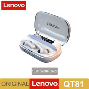 OREILLETTE BLUETOOTH Lenovo QT81 Blanc-Lenovo Écouteurs Sans Fil à Doub