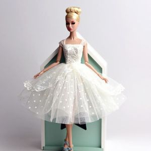 Robe de mariée élégante pour fille, tenue de princesse, vêtements BJD,  tenue de beurre Barbie, accessoires
