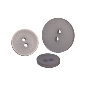 PELLE À CENDRE Lot de 3 boutons 2 trous satiné gris cendre 15mm