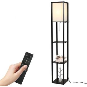 LAMPADAIRE lampadaire en bois à intensité variable avec télécommande e27 led blanc chaud pour salon, chambre à coucher, bureau