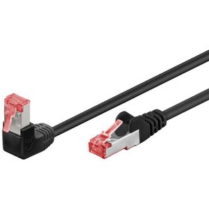 CÂBLE RÉSEAU  GOOBAY Câble Ethernet Cat 6 1m coudé S/FTP noir  1