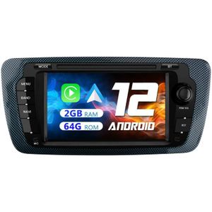 AUTORADIO Junsun Autoradio Android 12 2Go+64Go pour Seat Ibiza 6j 2009-2013 7 pouces Écran avec Carplay GPS Bluetooth Android Auto RDS WiFi