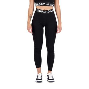 PANTALON DE SUDATION Leggings de Fitness - Superdry - Core Elastic - Femme - Noir - Taille Haute