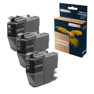 4 Cartouches BROTHER LC221XL Compatibles Qualitoner - Noir + Couleur (Cyan, Magenta, Jaune) - Neuves