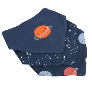 BAVOIR SALALIS Bavoir pour bébé Bavoir triangulaire en pur coton pour bébé de 3 à 24 mois, 3 pièces, tissu puericulture set Cosmos