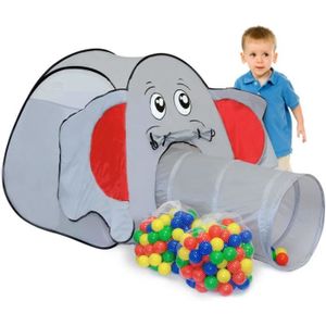 TENTE TUNNEL D'ACTIVITÉ LittleTom Tente à Boules en Forme d'Éléphant 100x1