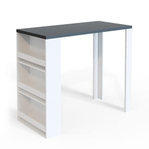 MANGE-DEBOUT Vicco Table de bar , Blanc, 117 x 57 cm avec 3 compartiments