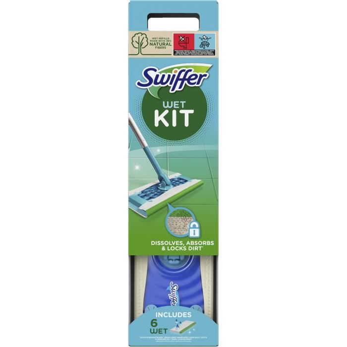 SWIFFER Wetjet 1 kit démarrage Balai Sprak + 1 liquide nettoyage 1,25 L +  30 Lingettes - Cdiscount Au quotidien