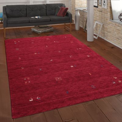 Tapis de laine 196x150 rouge Gabbeh Shouli