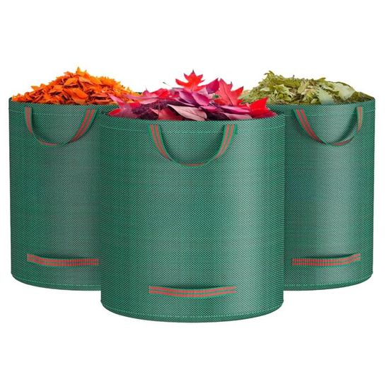 Zanfqvo Lot 2 Sacs Jardin 500 L – Sacs Déchets Verts XXL Avec Poignées – Polypropylène Robuste Réutilisable – Idéal Feuilles, Tonte, Débris Jardin