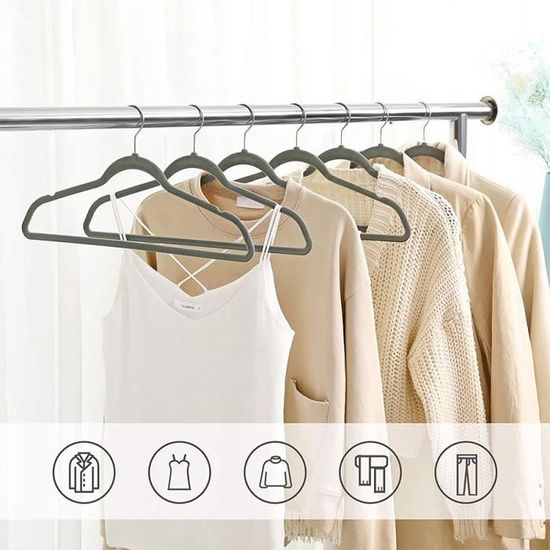 Lot De 50 Cintres En Velours De Qualité Supérieure - Robustes