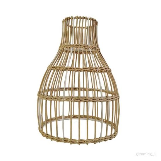 Abat-jour Rotin Tissé Style Rustique Pour Suspension Plafond - Diamètre 30 Cm, E27 - Déco Salon, Chambre, Restaurant