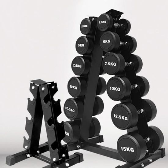 Rack à Haltères 3 étages - Compact Et Léger - Pour Rangement Gym Maison - Dimensions 23x22.5x8.5 Cm