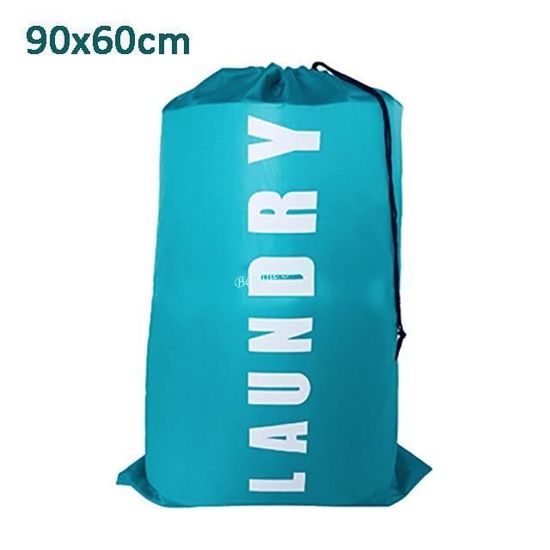 Sac à Linge En Maille 60x80 Cm - Avec Cordon De Serrage - Lavable En Machine - Blanc - Pour Voyage, Dortoir, Maison - 2