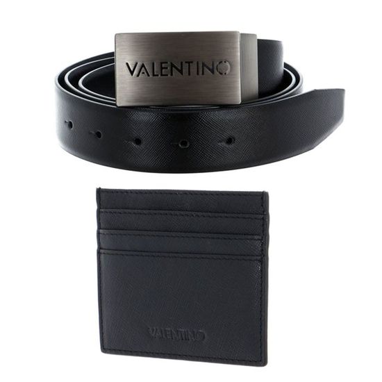 Ceinture Valentino Homme - Cuir 100% - Couleur Blu/Nero - Taille 115 - Neuf Avec étiquettes