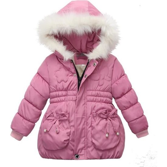 Doudoune Longue Bonpoint Rose Pâle - Taille 3 Ans - Occasion En Très Bon état - Manteau Fille
