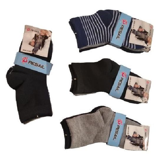 Lot De 5 Paires Chaussettes Enfant Multicolores - Taille 3-5 Ans (14-16 Cm) - Coton épais