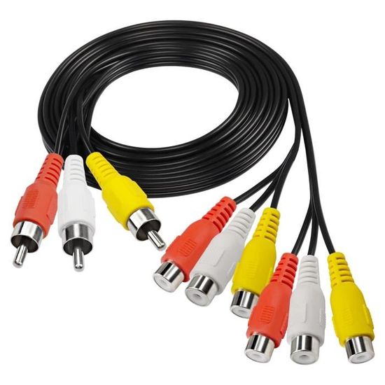 Enowelir 2-Pairs RCA Male Femelle Vers 2 Bornes à Femelle AV Audio Video Ressort Appuyez Sur Type Connecteur Adaptateur 89818619