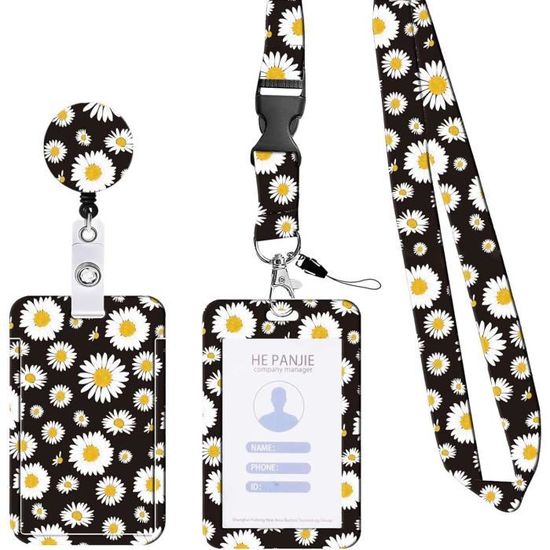 PORTE BADGE TOUR De Cou Avec Porte Carte, Cordon Neck Strap Avec Swivel