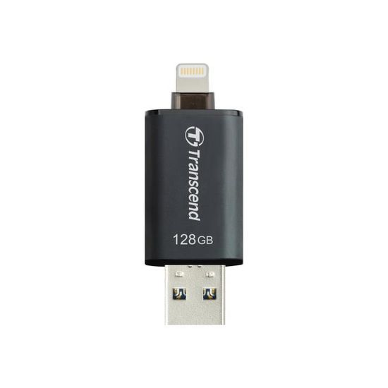 Transcend JetDrive Go 300 - Clé USB - 128 Go - USB 3.0 - Lightning - noir