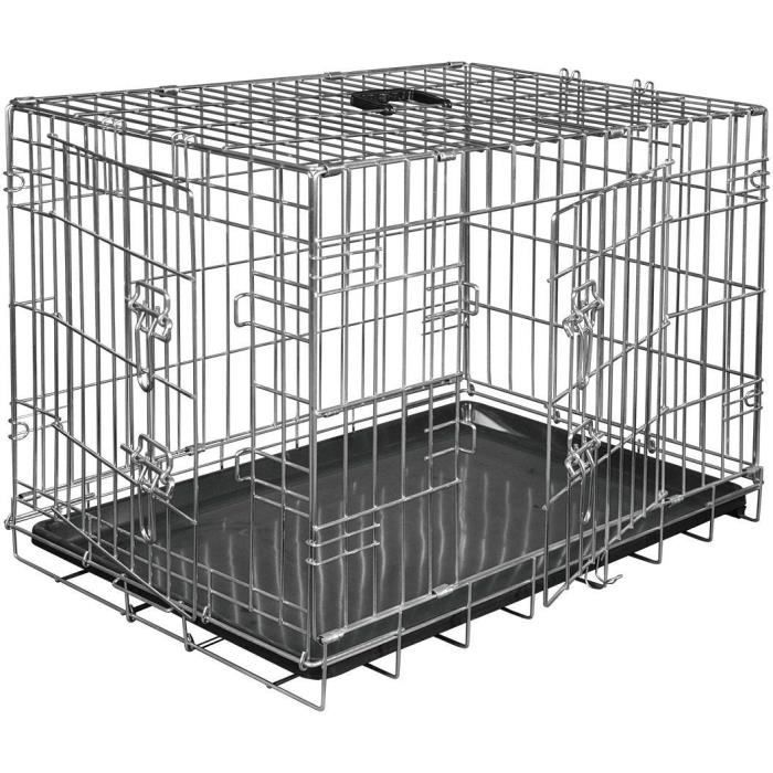 VADIGRAN Cage métallique pliable Classic - 48 x 30 x 38 cm - Argent - Pour chien